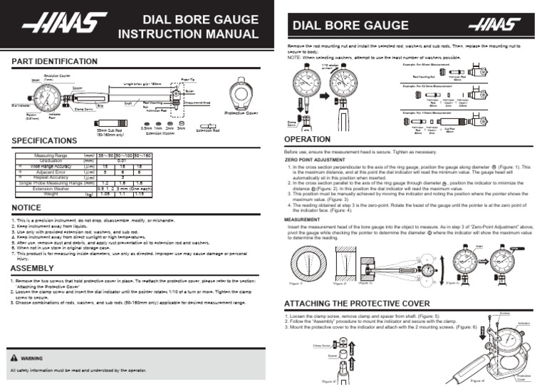 Dial Bore Gauge Setup Instructions | PDF | Equipment