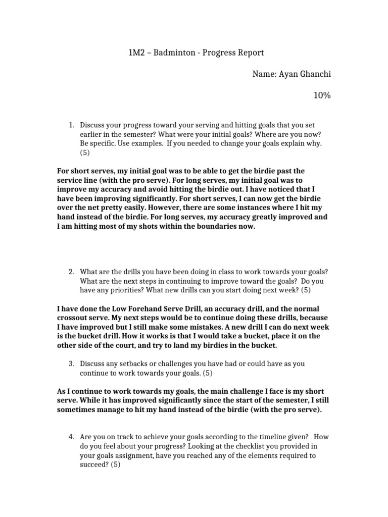 Progress Report Final | PDF
