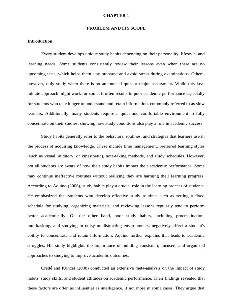 Impact of Study Habits on Academic Success | PDF | Self Efficacy ...