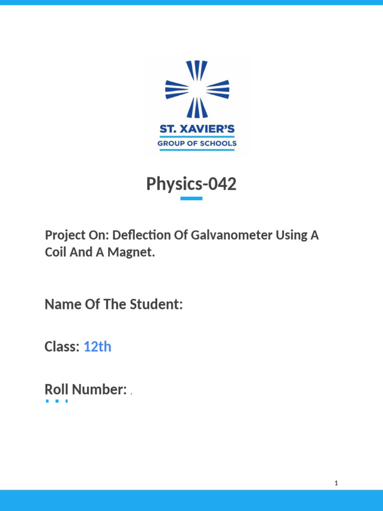 Galvanometer Deflection Experiment Guide | PDF | Electromagnetic ...