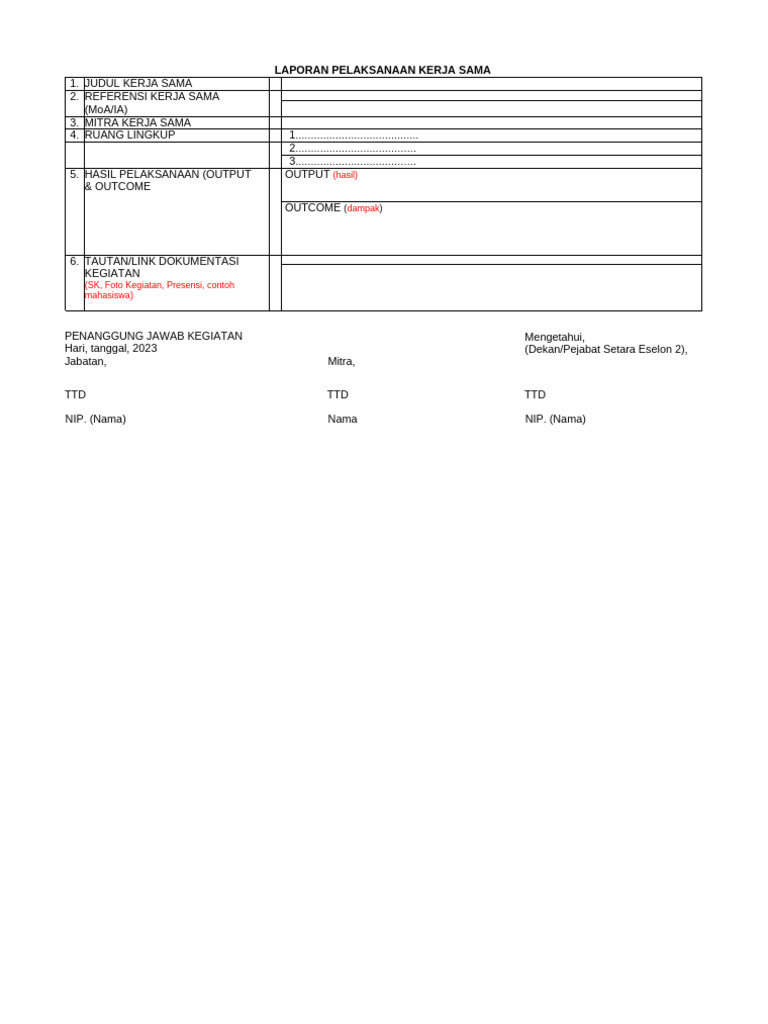 Format Laporan PKS PKPA | PDF