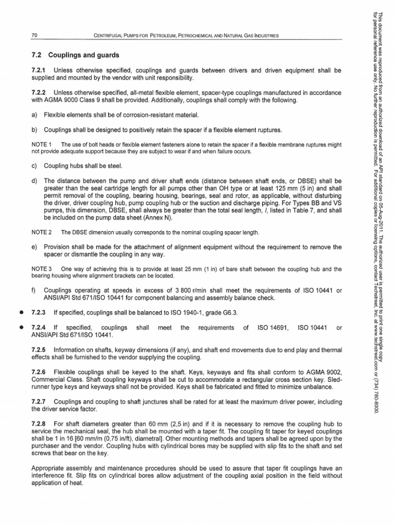 API 610-11th (ISO 13709) Excerpt | PDF