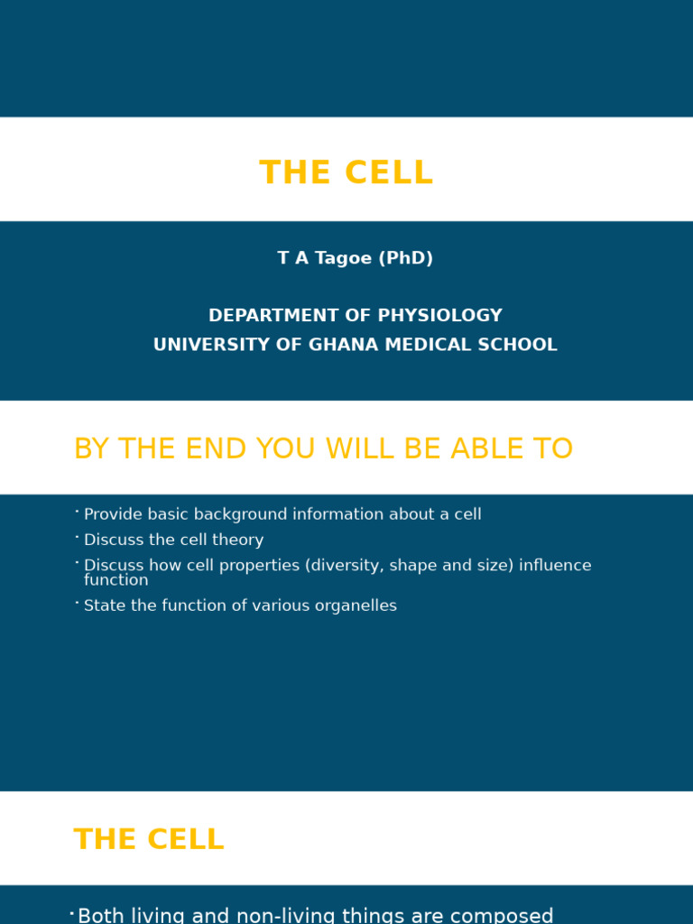 MSPC231 Lec 2 The Cell | PDF | Endoplasmic Reticulum | Cell (Biology)