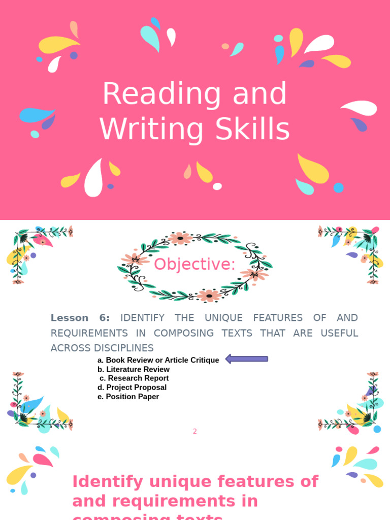 L6 UNIQUE FEATURES of and REQUIREMENTS Lit.revresearch Report Project ...
