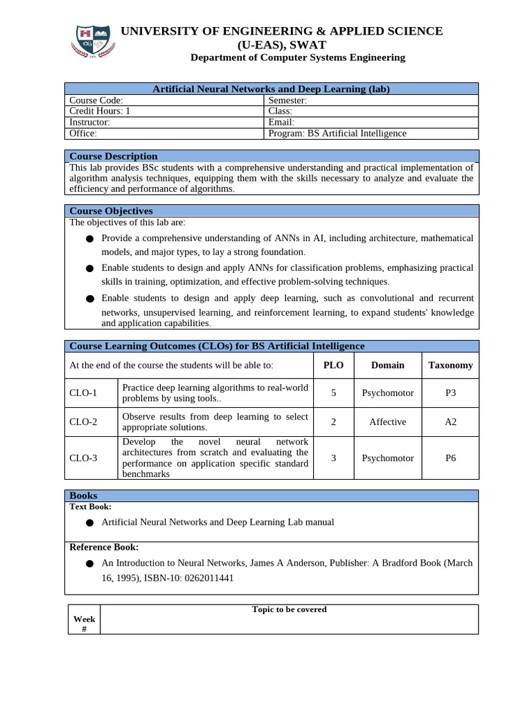 Deep Learning Lab for AI Students | PDF | Deep Learning | Artificial ...