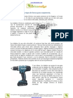 Taladro Eléctrico y Tipos de Broca para Carpintería.