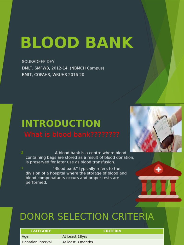 Basic Functions of Blood Bank in Healthcare System, Soura-1 | PDF ...