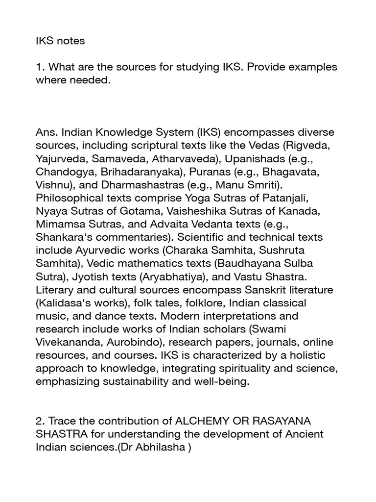 #47001 IKS Notes. | PDF