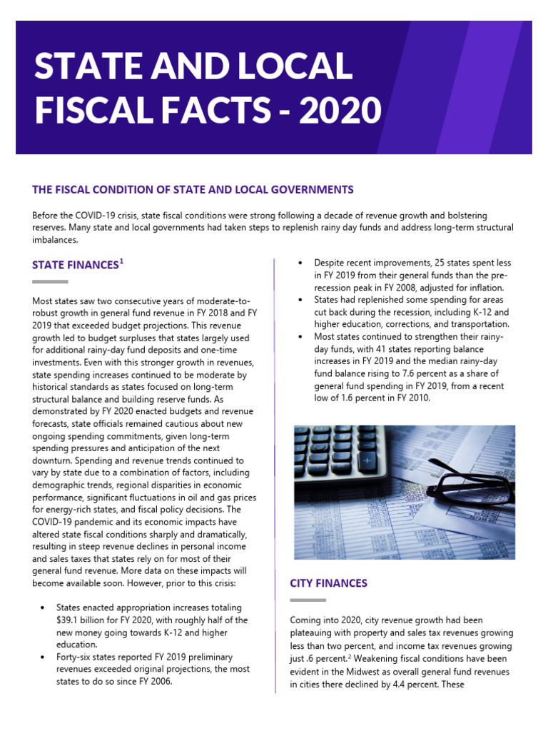 2020 State and Local Fiscal Overview | PDF | Debt | Municipal Bond