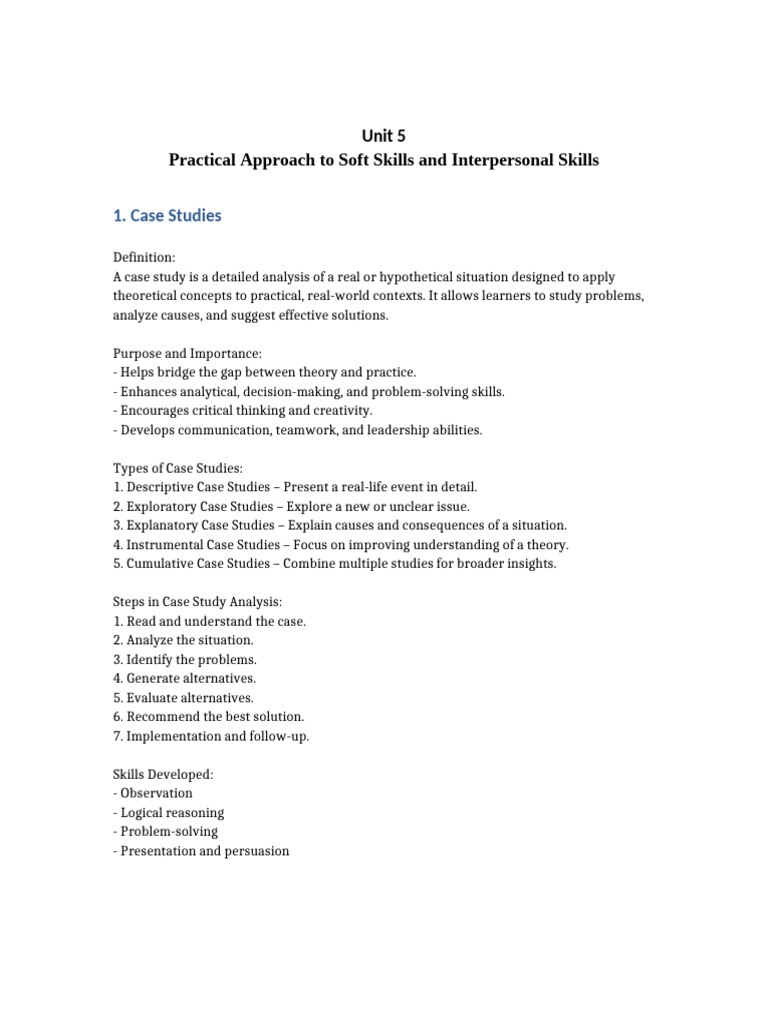 Detailed Notes On Soft Skills Topics | PDF | Mindfulness | Creativity