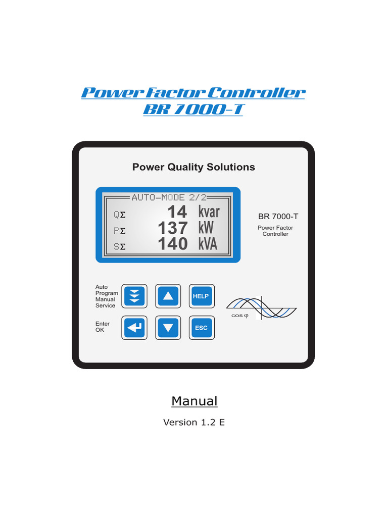 BR 7000-T Power Factor Controller Manual | PDF | Power Inverter | Relay