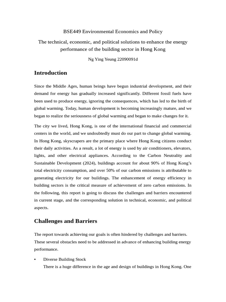 Enhancing Energy Efficiency in Hong Kong | PDF | Green Building ...