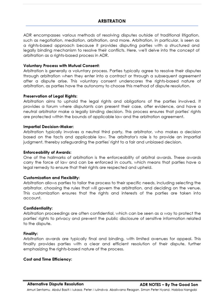 Understanding Arbitration in ADR | PDF | Arbitration | Alternative ...