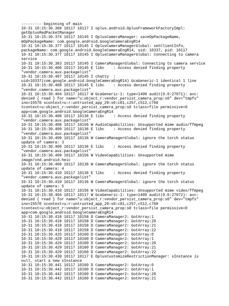 Camera Access Denied Errors Log | PDF | Computing | Software