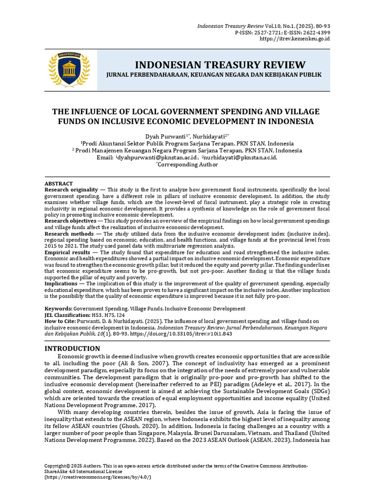 The Influence of Local Government Spending and Vil | PDF | Economic ...