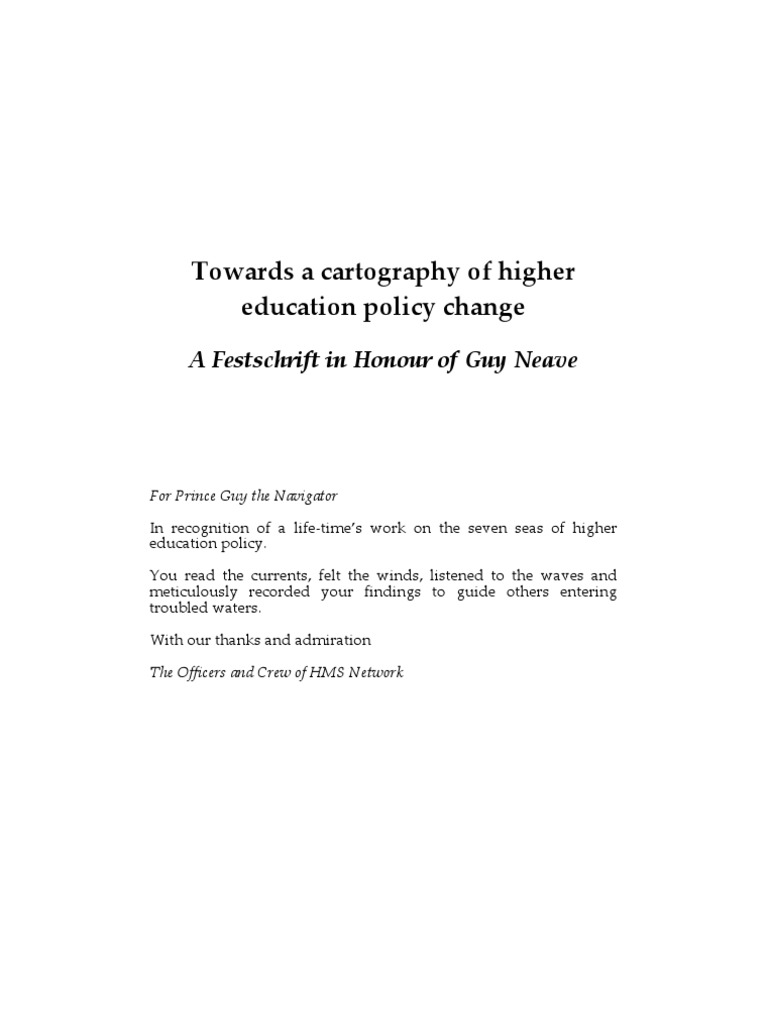 Towards A Cartography of Higher Education Policy Change | PDF