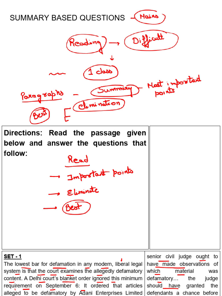 Summary Based Questions - With Annotation 3rd Nov | PDF | Defamation