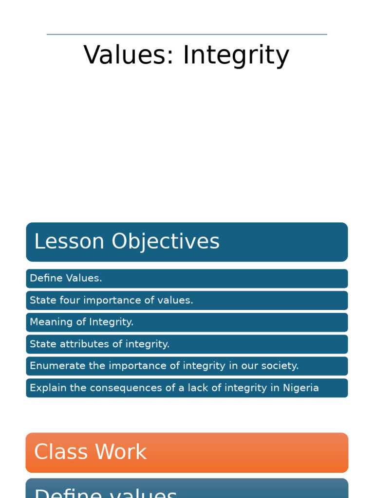 Understanding Integrity in Civic Education | PDF | Integrity | Value ...