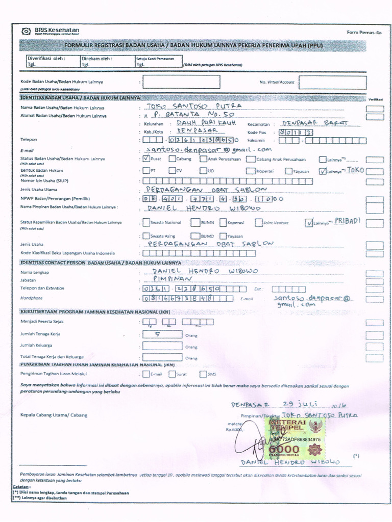 Formulir Isian Signed | PDF