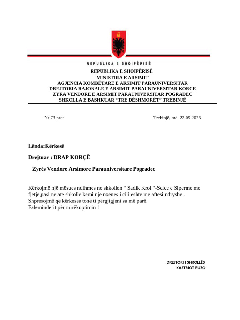 Kerkesa-Per Mesues Ndihmes Shtator 2025 | PDF