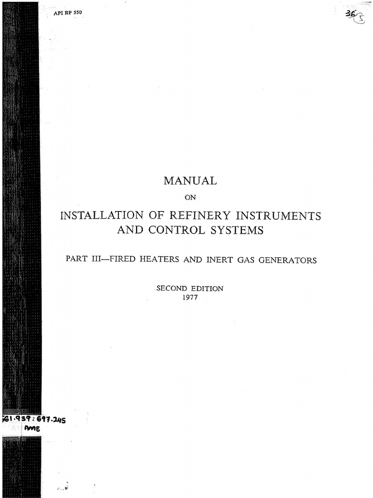 API RP 550-3-1977 Scan | PDF