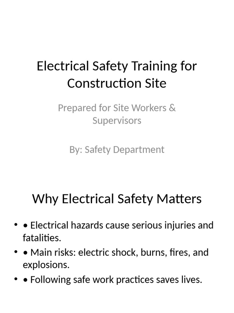 Electrical Safety Training Guide | PDF | Occupational Safety And Health ...