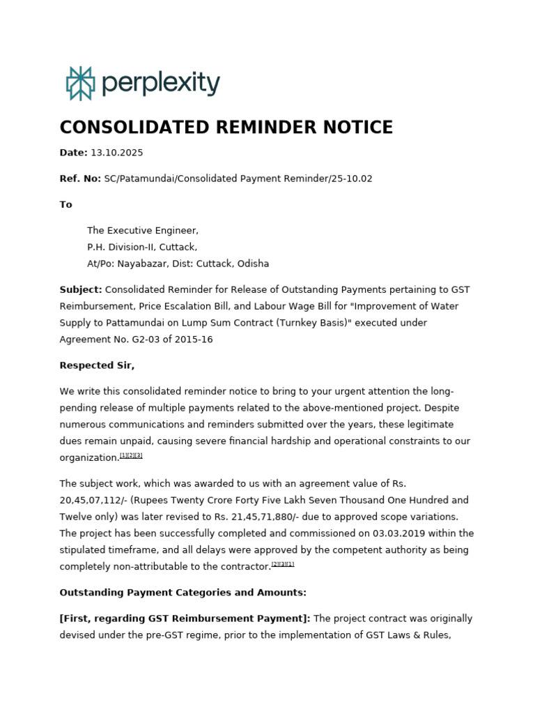Outstanding Payment Reminder Notice | PDF | Government | Justice
