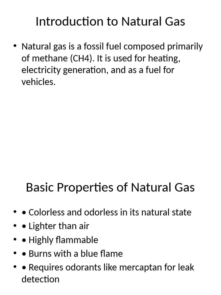 Natural Gas Properties and Distribution | PDF