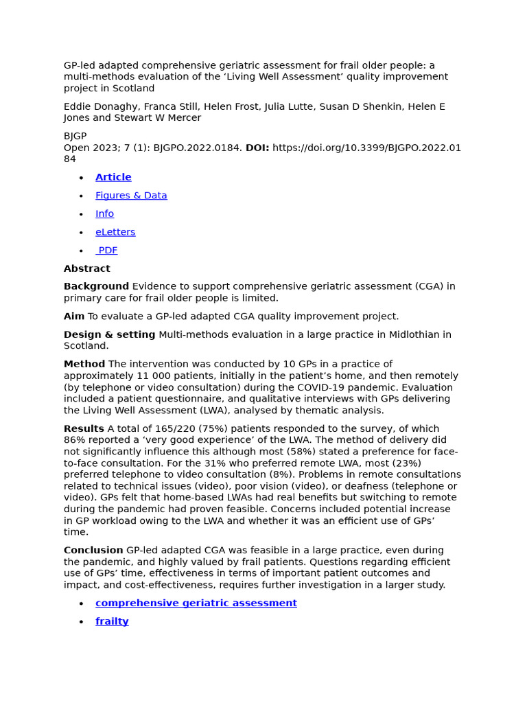 GP | PDF | Geriatrics | General Practitioner