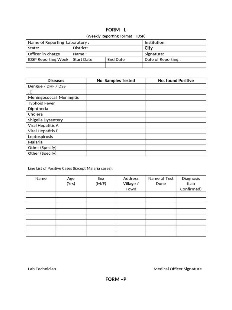 Weekly IDSP Reporting Form | PDF