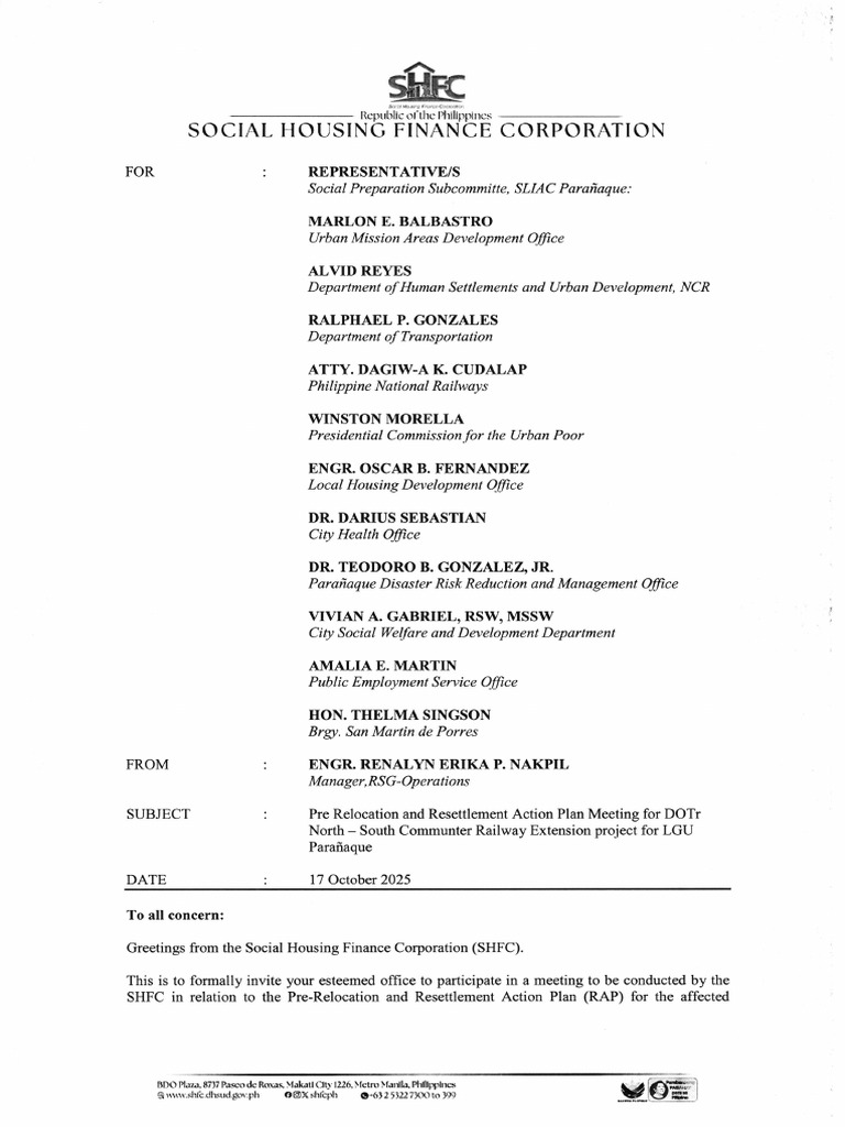 Pre Relocation and Resettlement Action Plan Meeting DOtr North001 | PDF