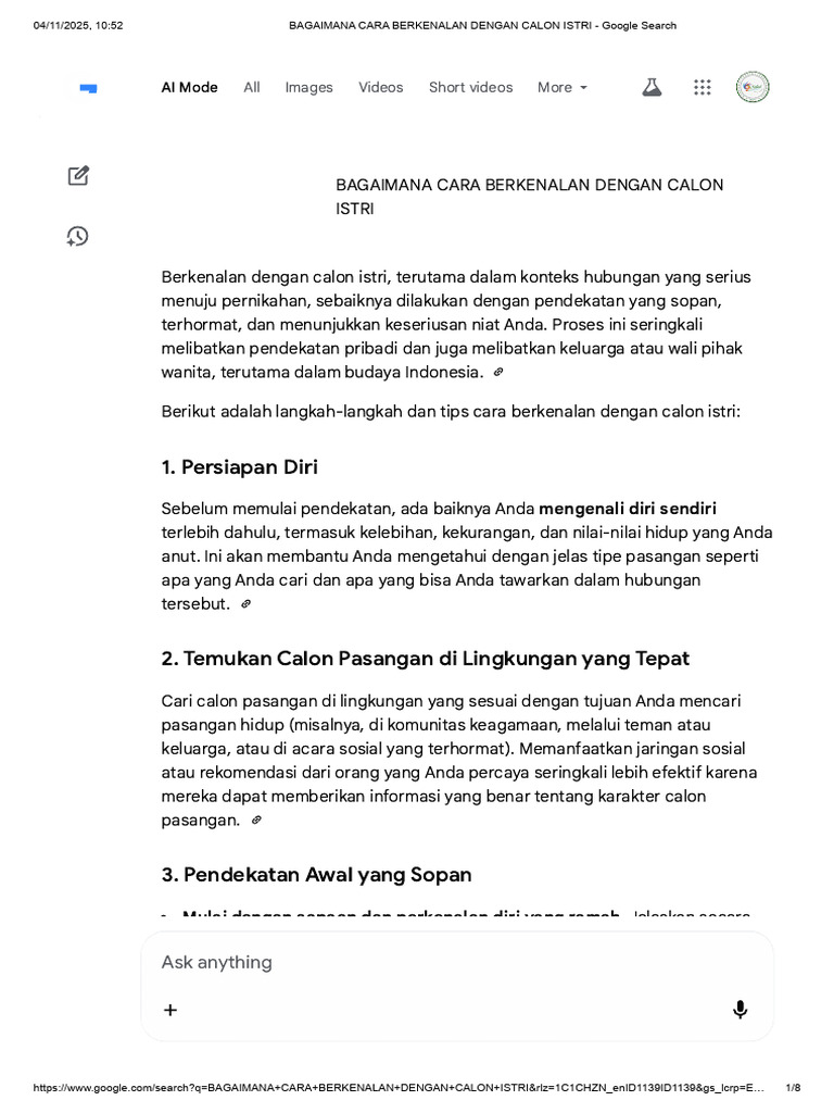 Tips Berkenalan dengan Calon Istri | PDF
