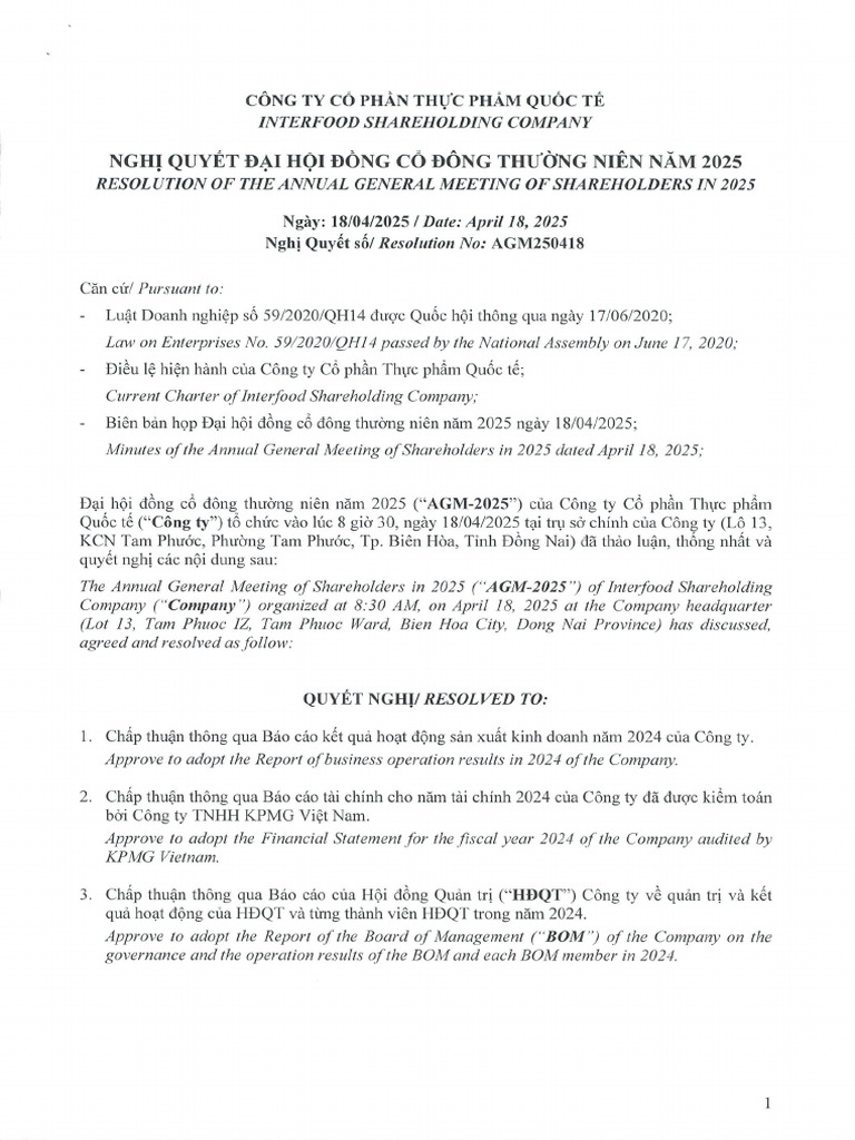 Agm 2025 Resolution 18042025 | PDF