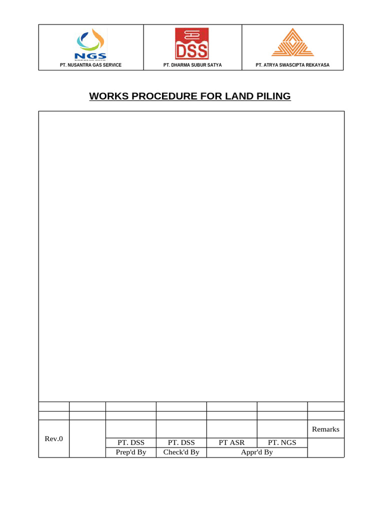Land Piling Procedure Overview | PDF | Surveying | Crane (Machine)