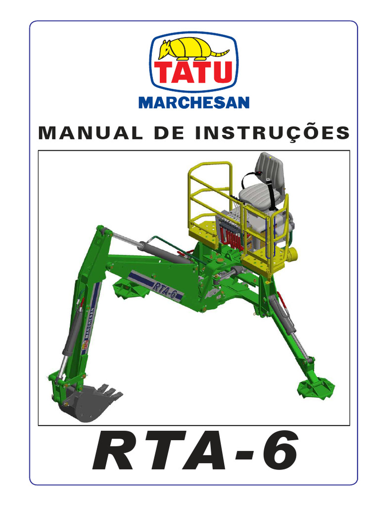 Manual da Retroescavadeira RTA-6 TATU | PDF | Trator | Engenharia Mecânica