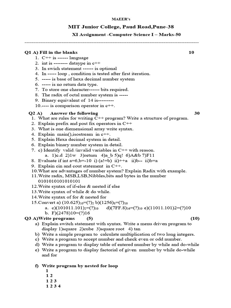 C++ Programming Assignment XI | PDF | Computer Science | Computing