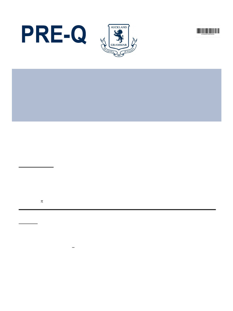 Pre-Q Advanced Mathematics Mark Scheme | PDF | Mathematics | Arithmetic
