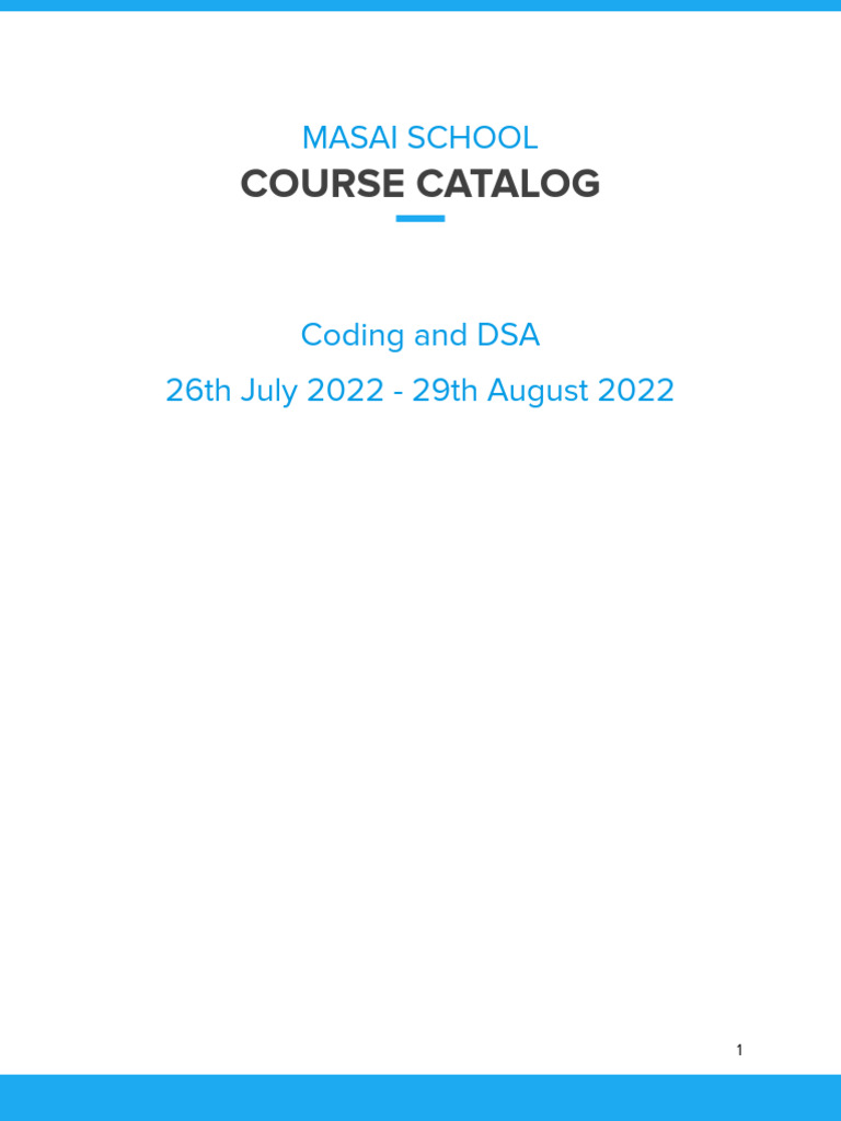 Masai School Coding Course Catalog | PDF | Software Development ...