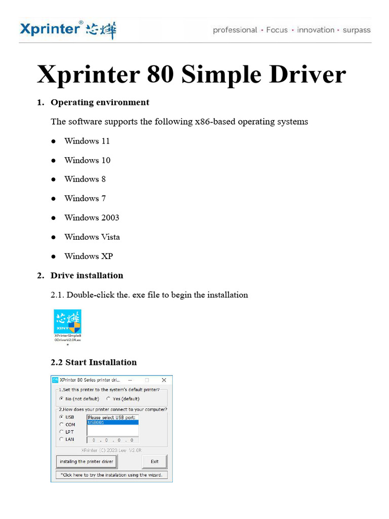 Simple Xprinter 80 Driver Setup Guide | PDF