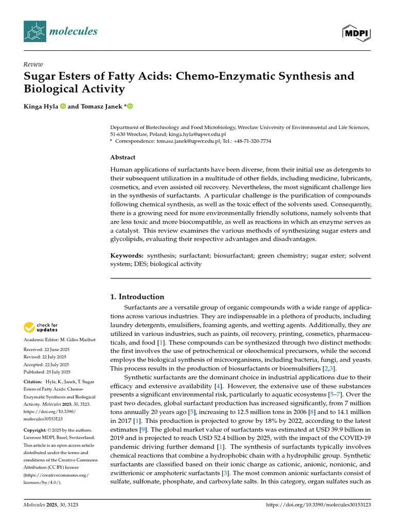 Molecules-30-03123-V2-Estrese de Glucosa Con Acidos Grasos | PDF ...