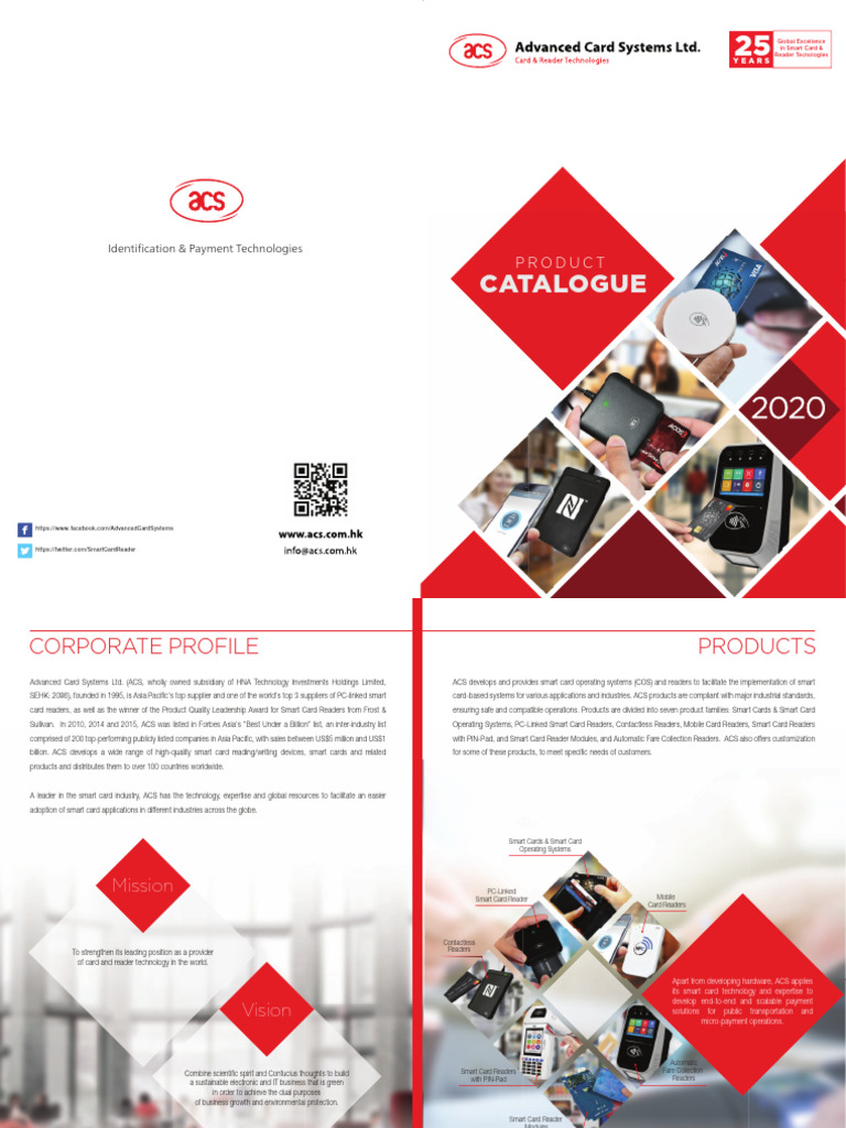 2165 Acs Product Catalogue 2020 en v1.2b | PDF | Smart Card | Computing