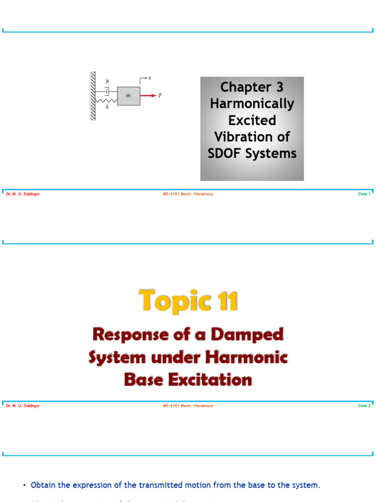Harmonic Vibration Response in SDOF Systems | PDF | Oscillation | Mechanics