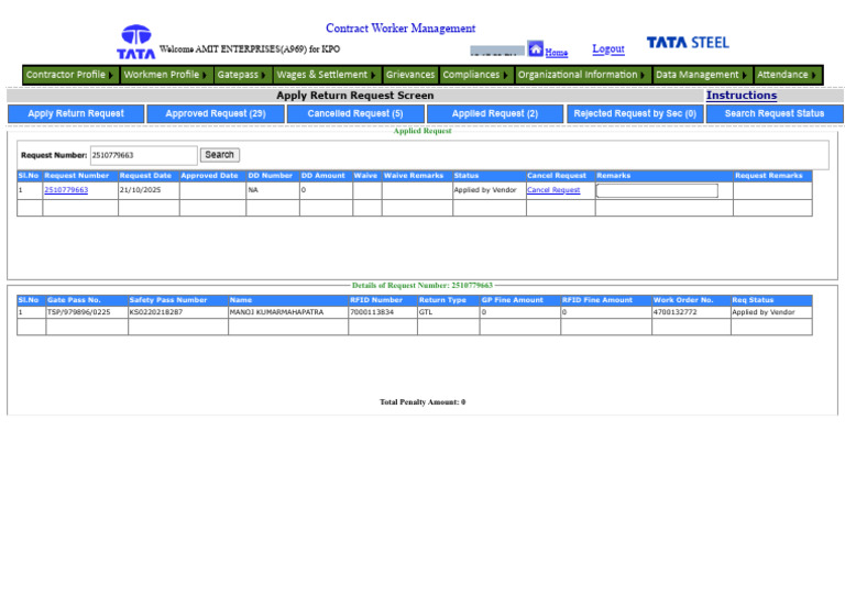 Apply Return Request Screen - Manoj | PDF