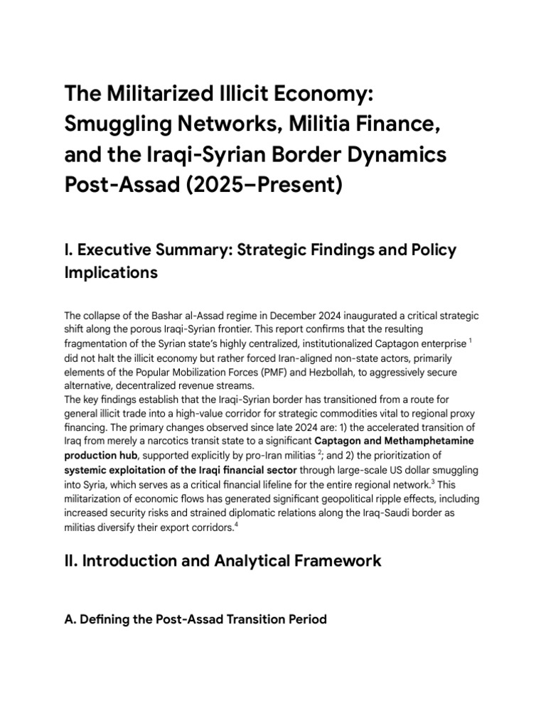 Iraqi-Syrian Border Smuggling Research | PDF | Illegal Drug Trade ...