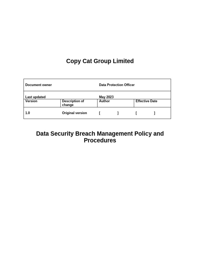 Draft Data Security Breach Management Policy and Procedure | PDF | Risk ...