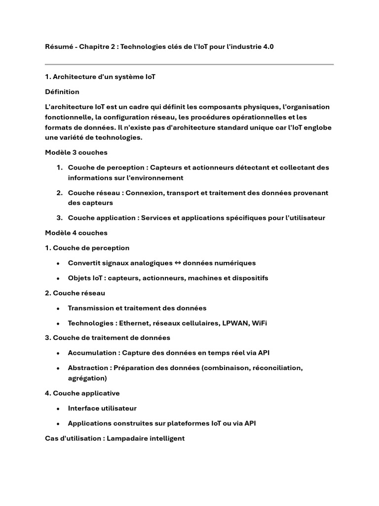 Technologies IoT pour l'Industrie 4.0 | PDF | Internet des objets | Capteur