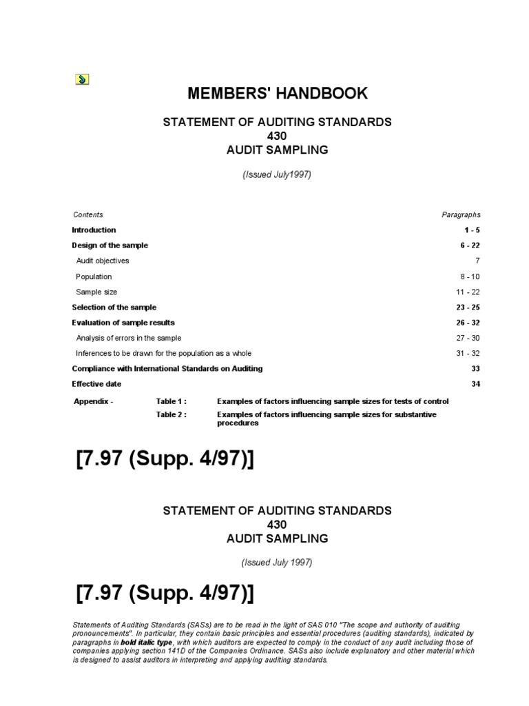 Audit Sampling | PDF | Finance & Money Management