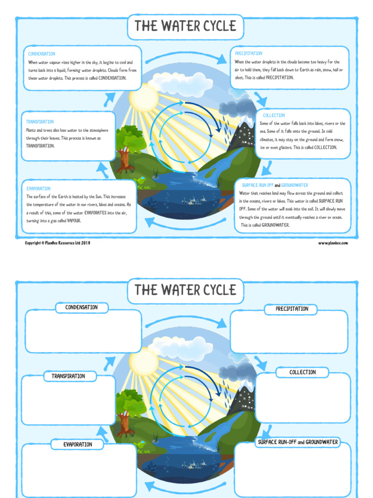 Simple Water Cycle Diagram for Kids | PDF | Water Cycle | Water