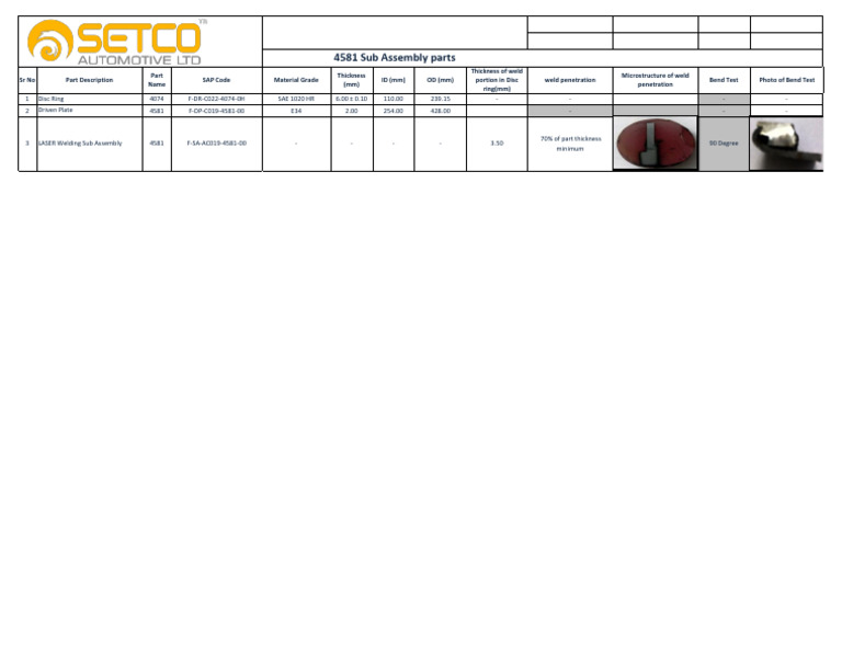 4581 Laser Welding Sub Assembly | PDF