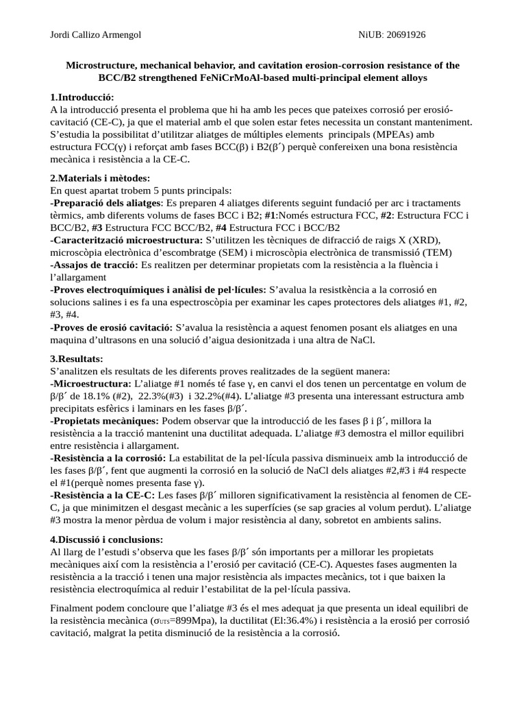 Resúm Microstructure Mechanical Behavior FET | PDF
